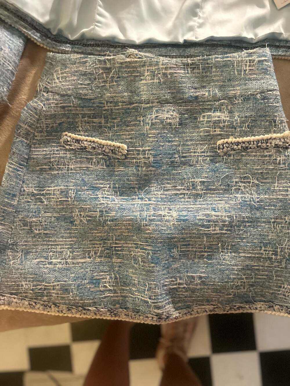 Chanel Blue Tweed Blazer and Skirt Set Size 40 - Picture 6 of 14